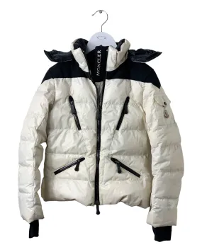Veste de ski Moncler blanche et noire 10 ans