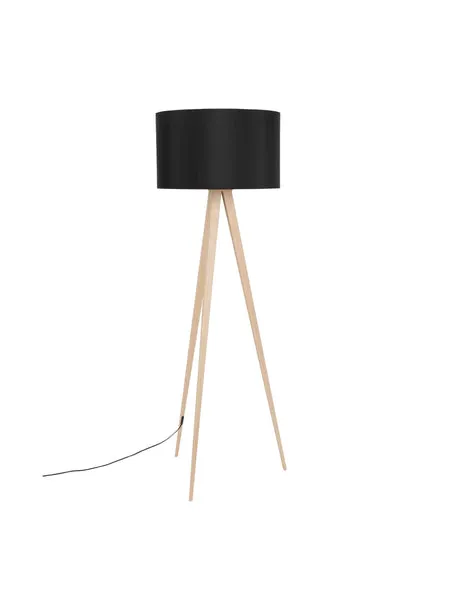 Zuiver Black Wood Floor Lamp - Trouva