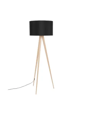 Zuiver Black Wood Floor Lamp - Trouva